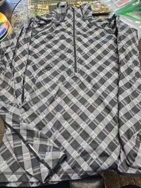 Nike Pro 1/4 Zip Athletic Jacket Gray Patterned Women's Medium